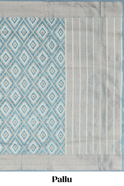  Blue striped pallu saree
