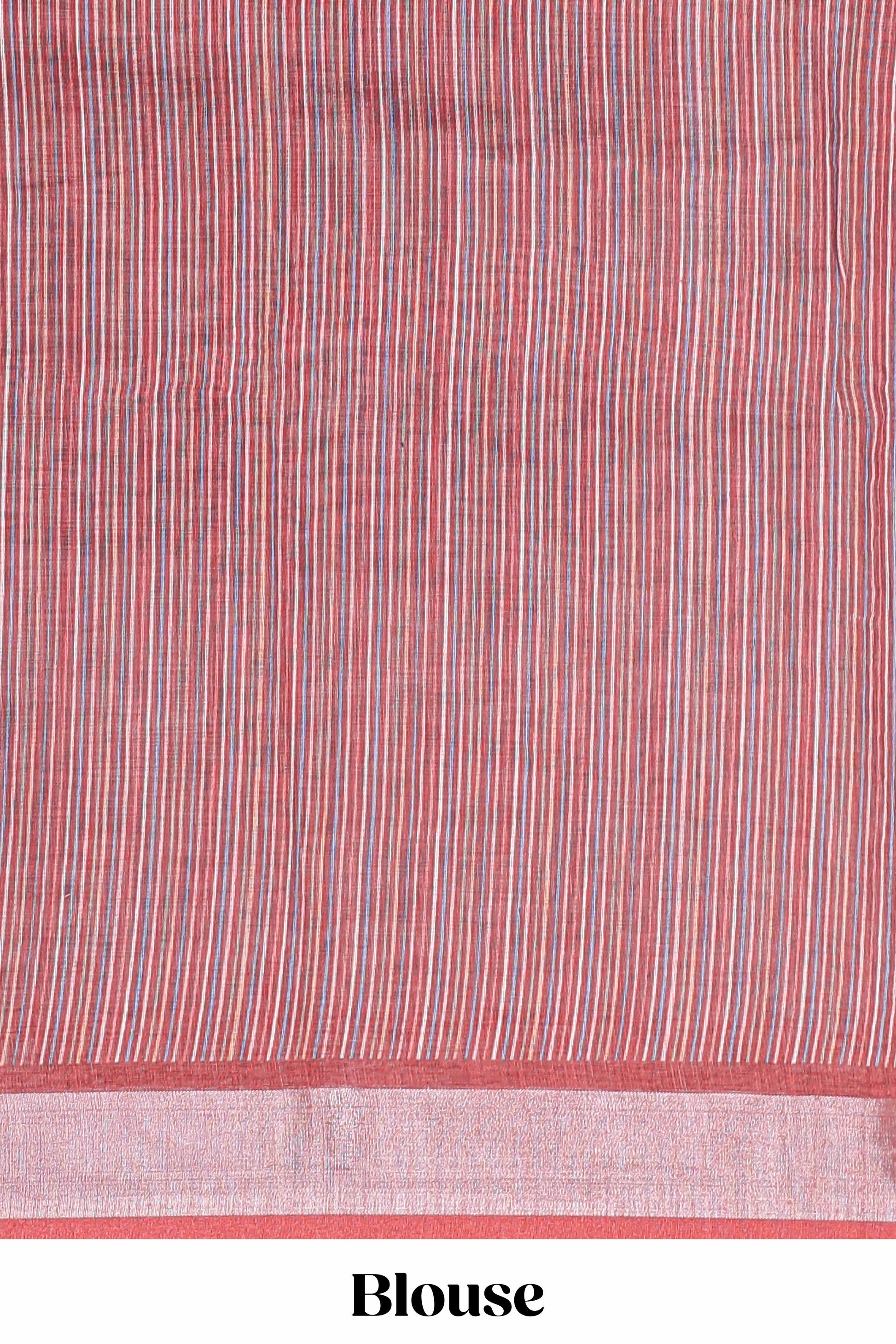 Blue stylish linen cotton saree
