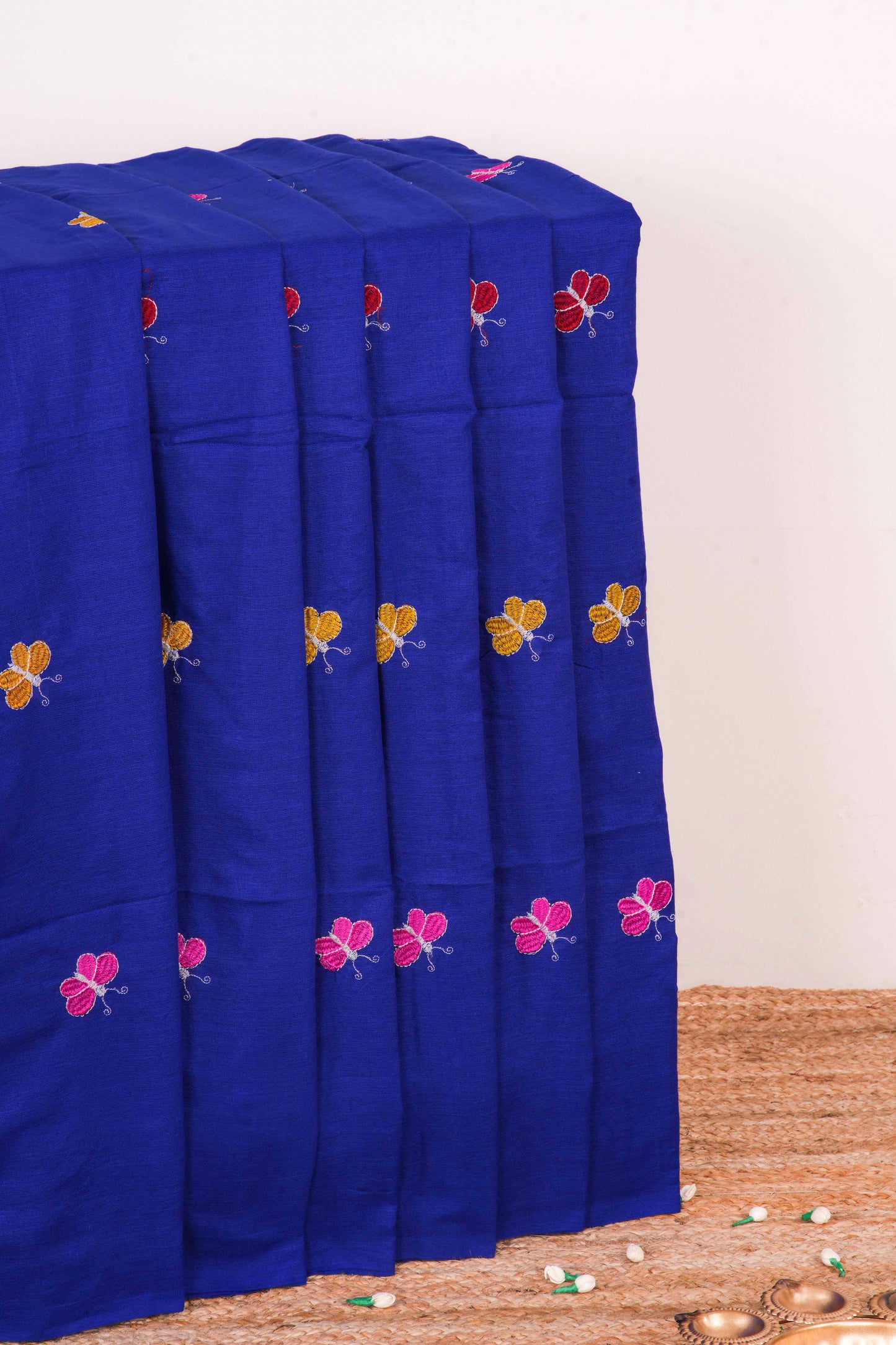 Blue textured cotton weave