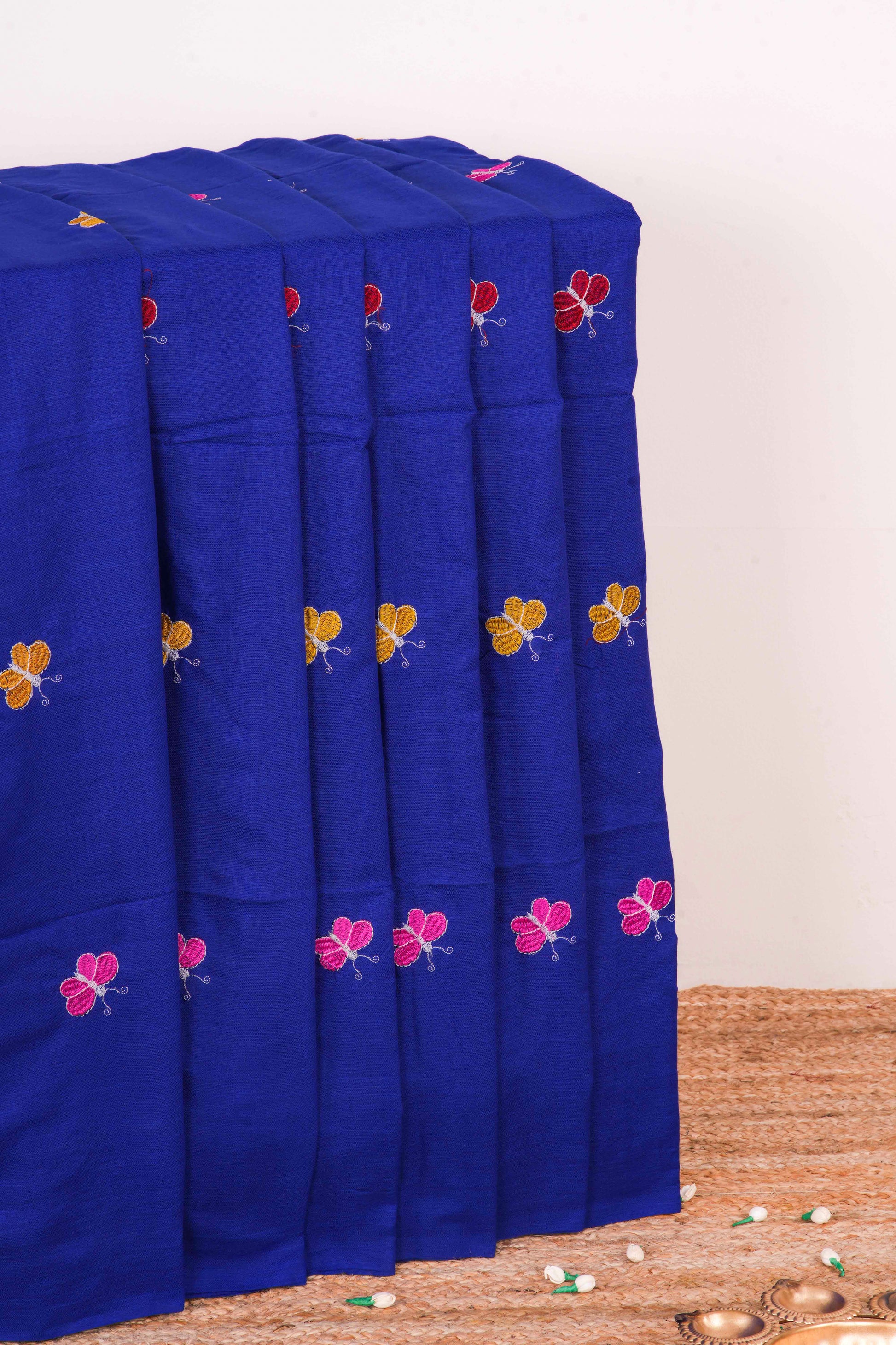 Blue textured cotton weave