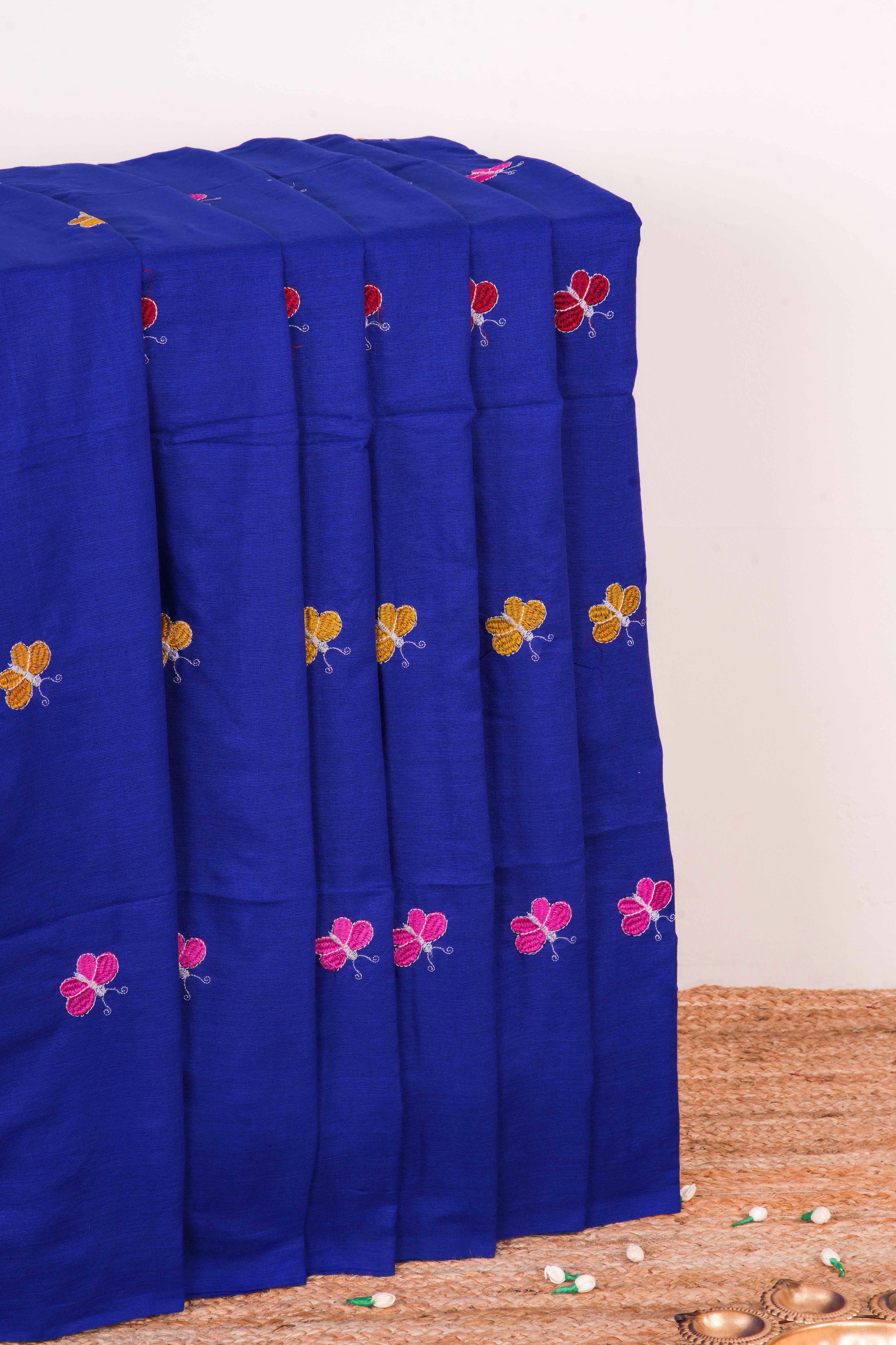 Blue textured cotton weave