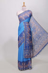 Blue thread butta linen saree