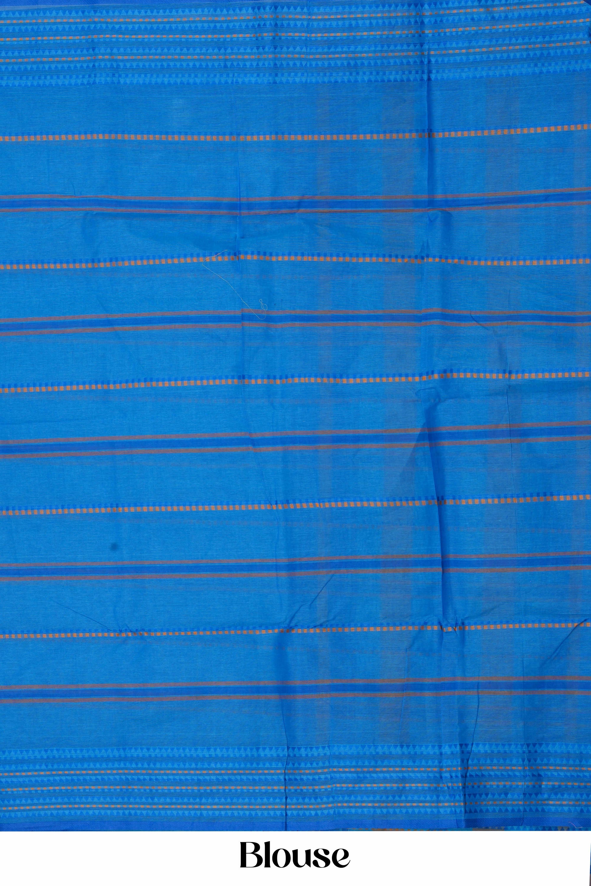 Blue traditional Chirala cotton saree printed pattern
