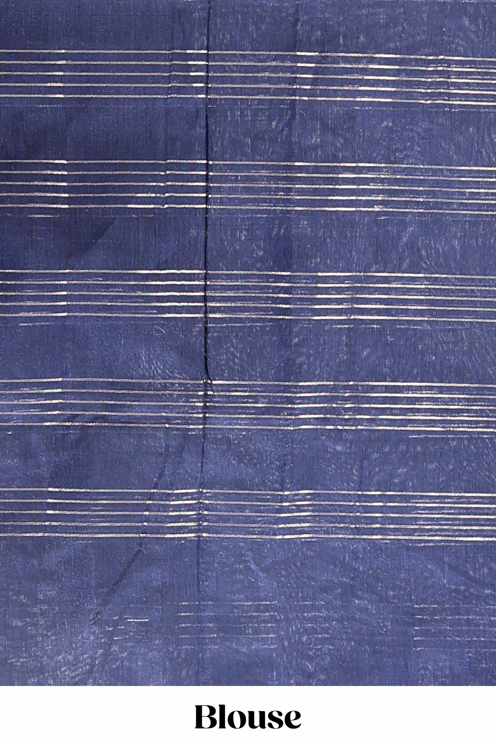 Blue traditional chanderi saree checked pattern