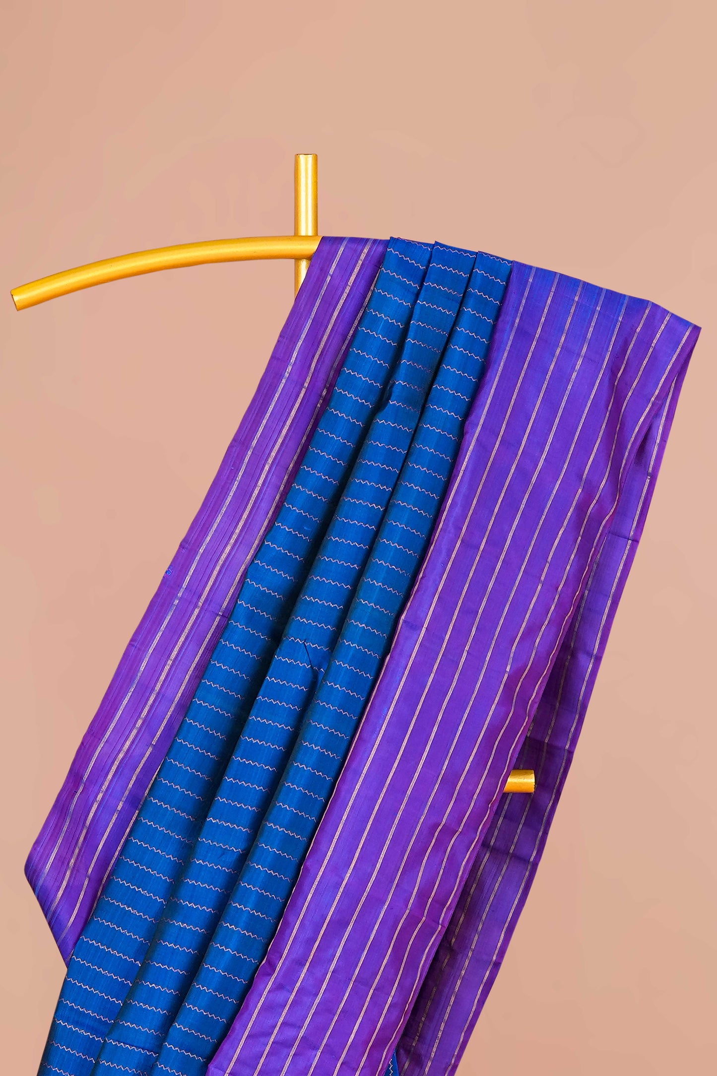 Blue violet pure silk saree