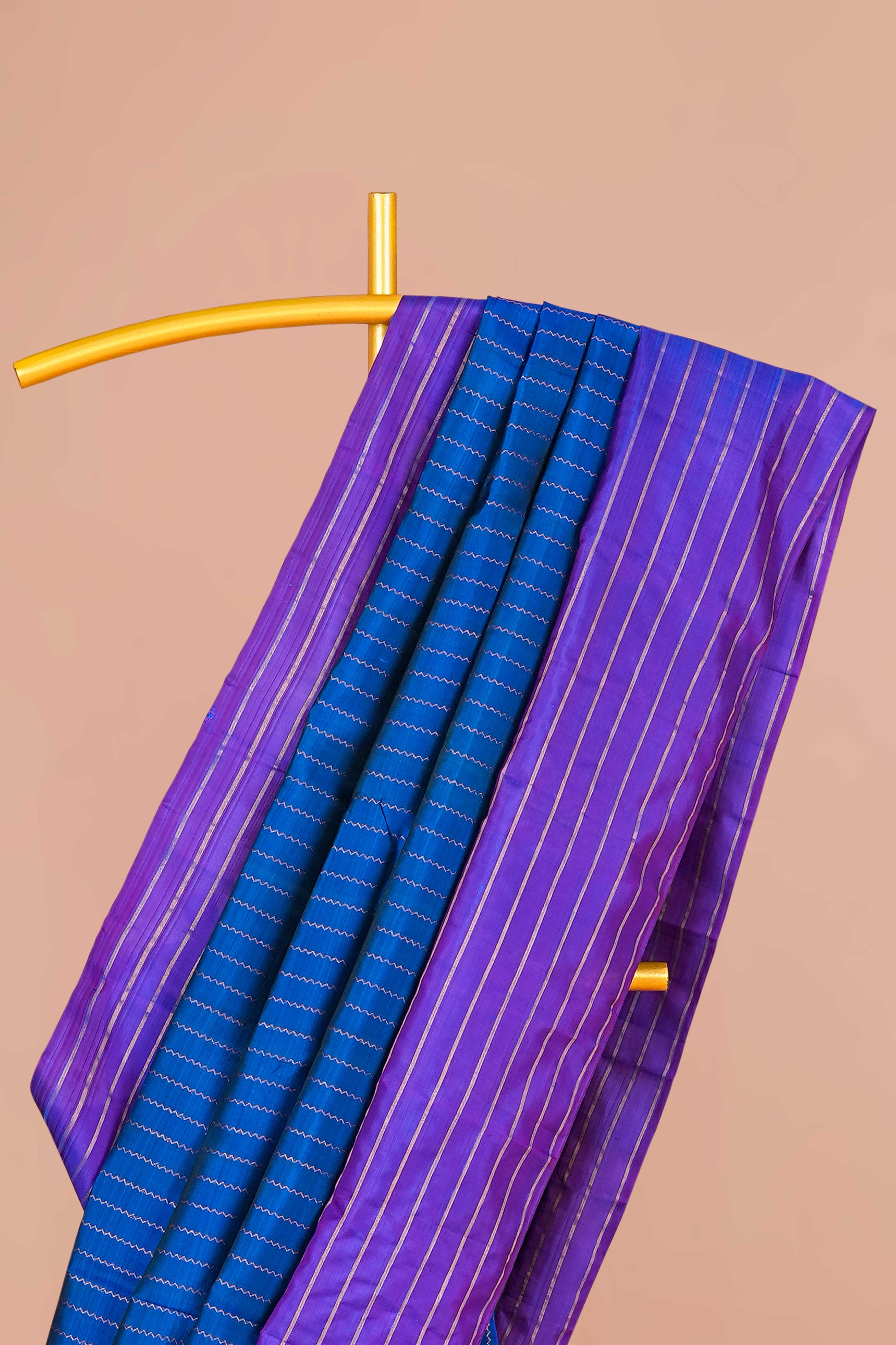 Blue violet pure silk saree