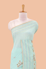Blue warli art chanderi saree