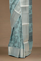 Blue wedding silks saree