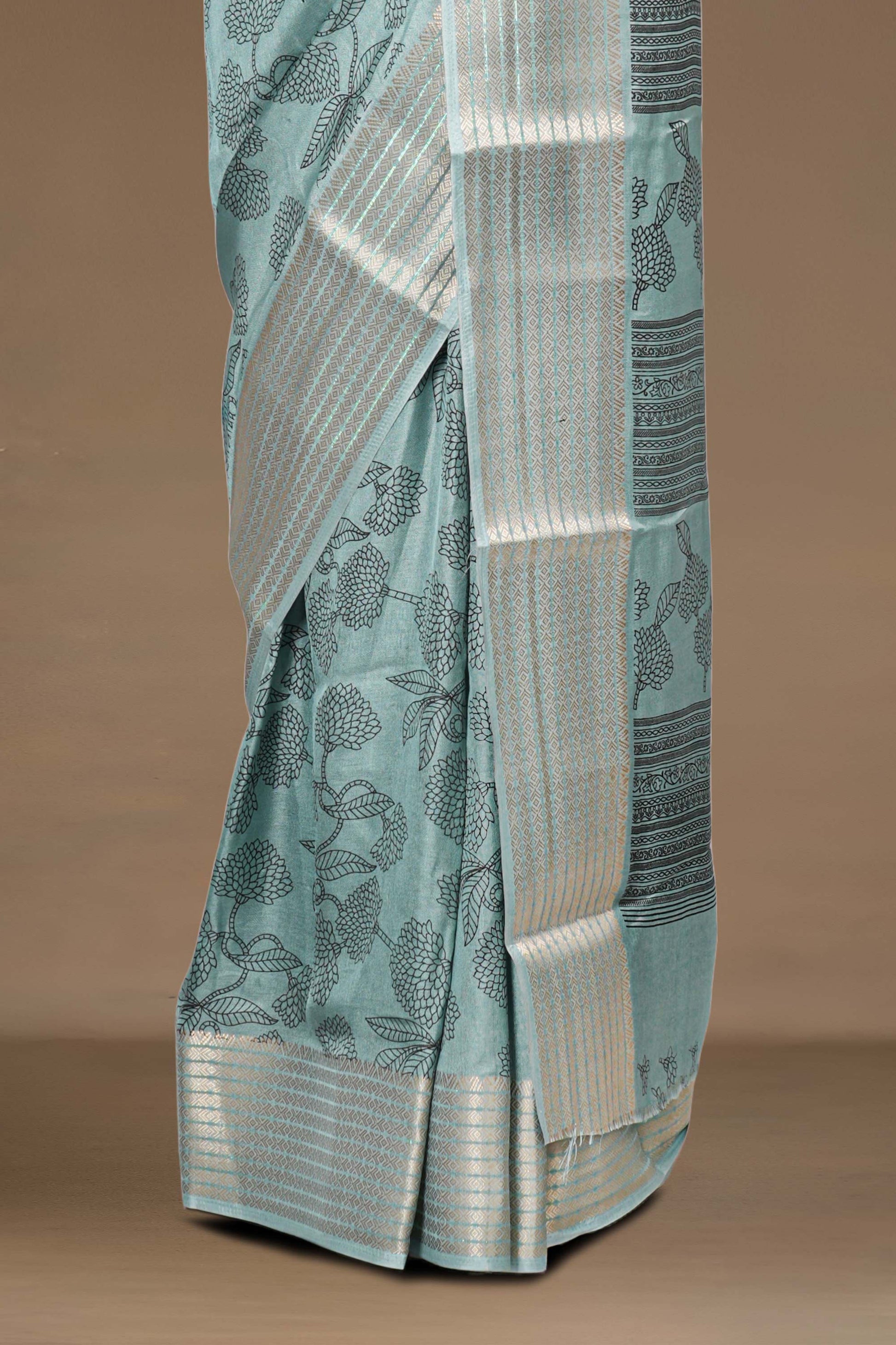 Blue wedding silks saree