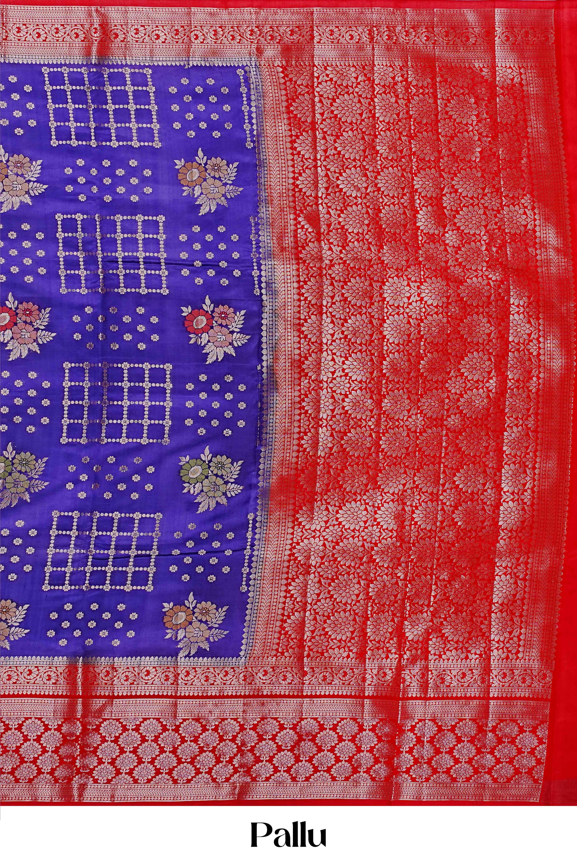 Blue wedding tussar silk saree
