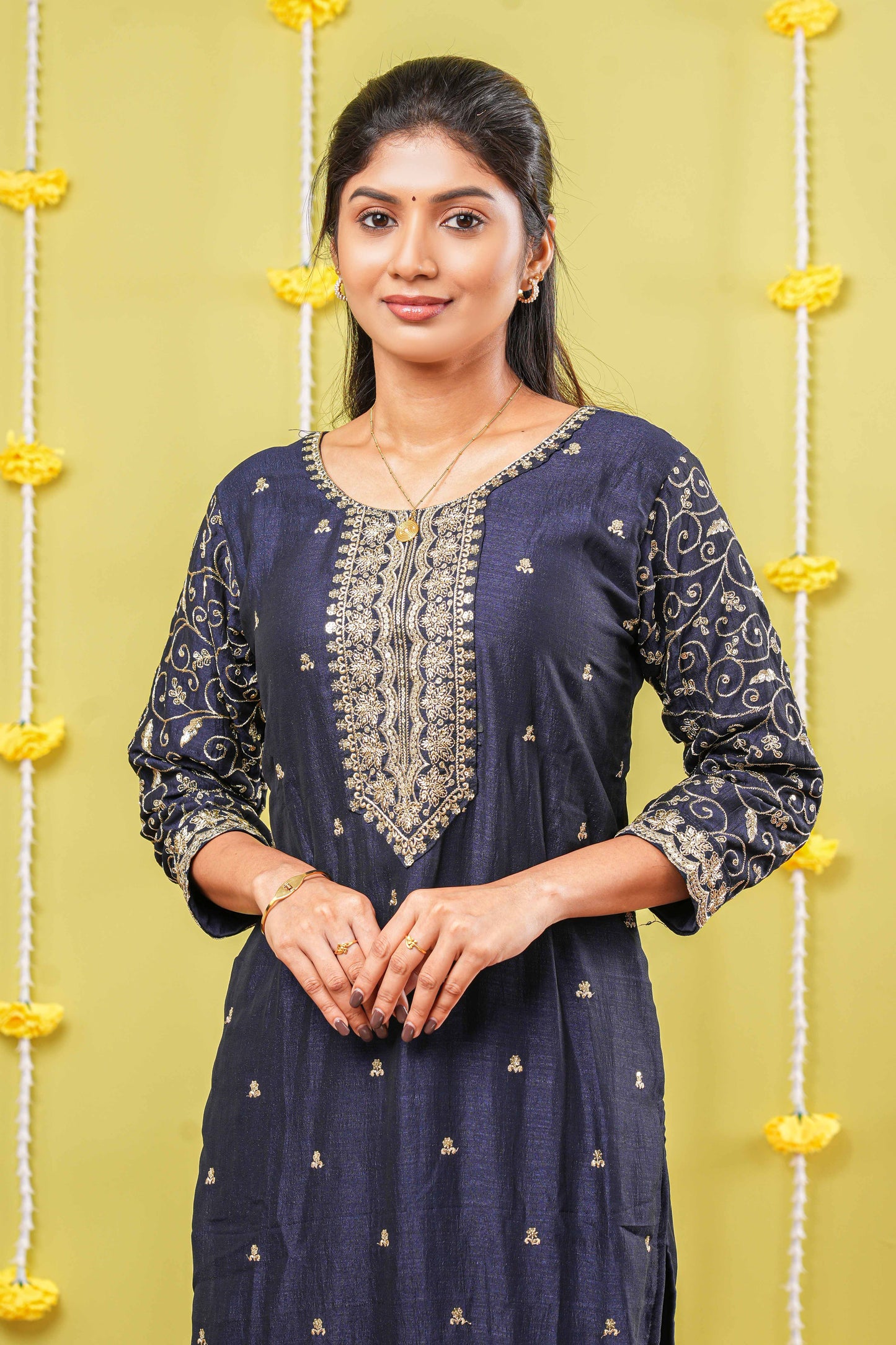Blue zari detail salwar suit