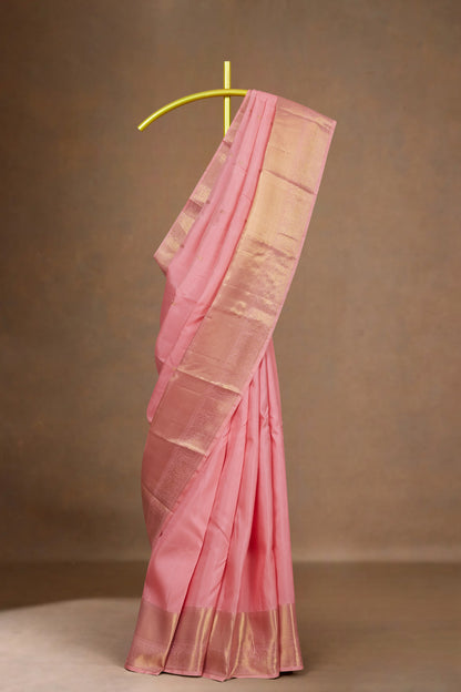 Blush pink silk saree traditional