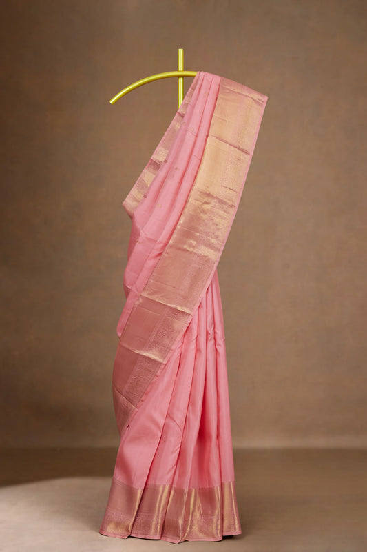 Blush pink silk saree traditional