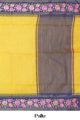 Bold festive drape yellow saree