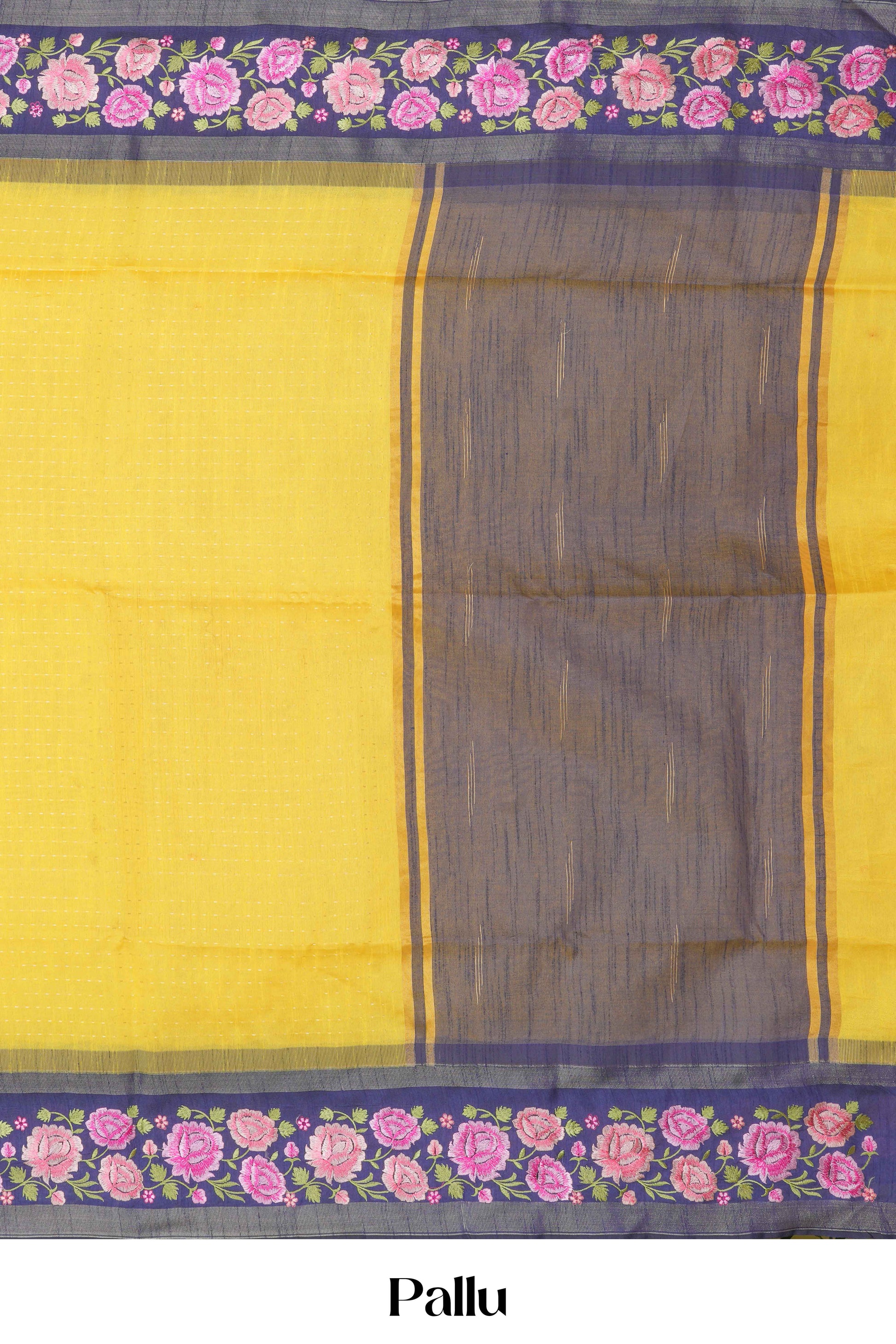 Bold festive drape yellow saree