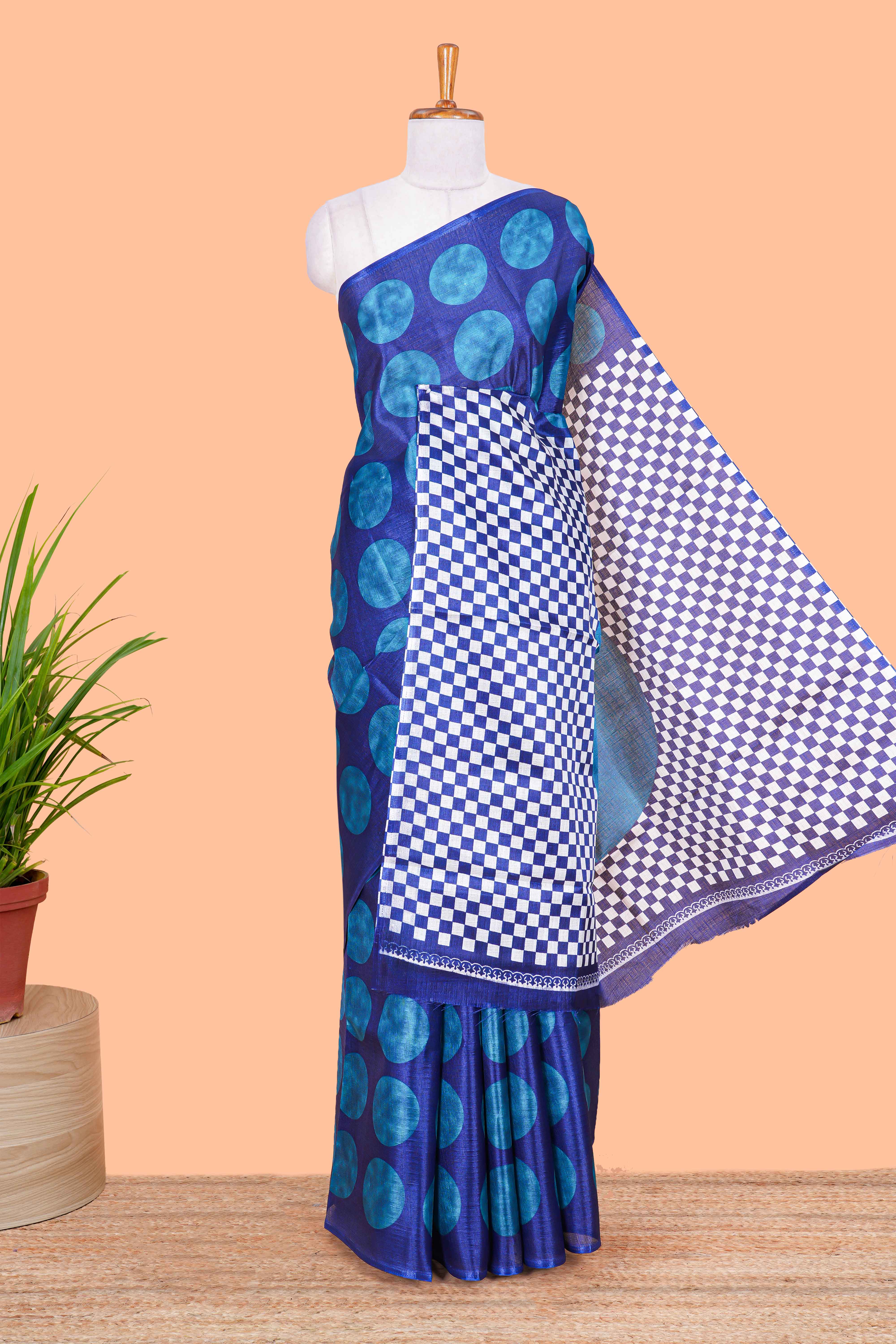 Borderless khadi cotton batik saree