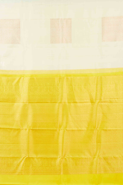 Borderless plain ivory silk saree