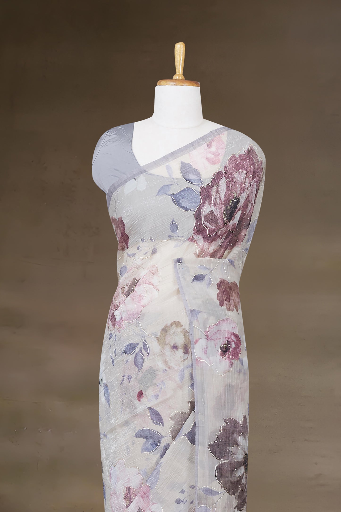 Borderless print saree