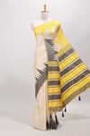 Borderless sandal semi soft silk ikkat pattern saree