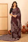 Brown cotton saree style