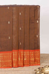 Brown floral butta chettinad cotton saree