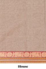 Brown striped pallu saree