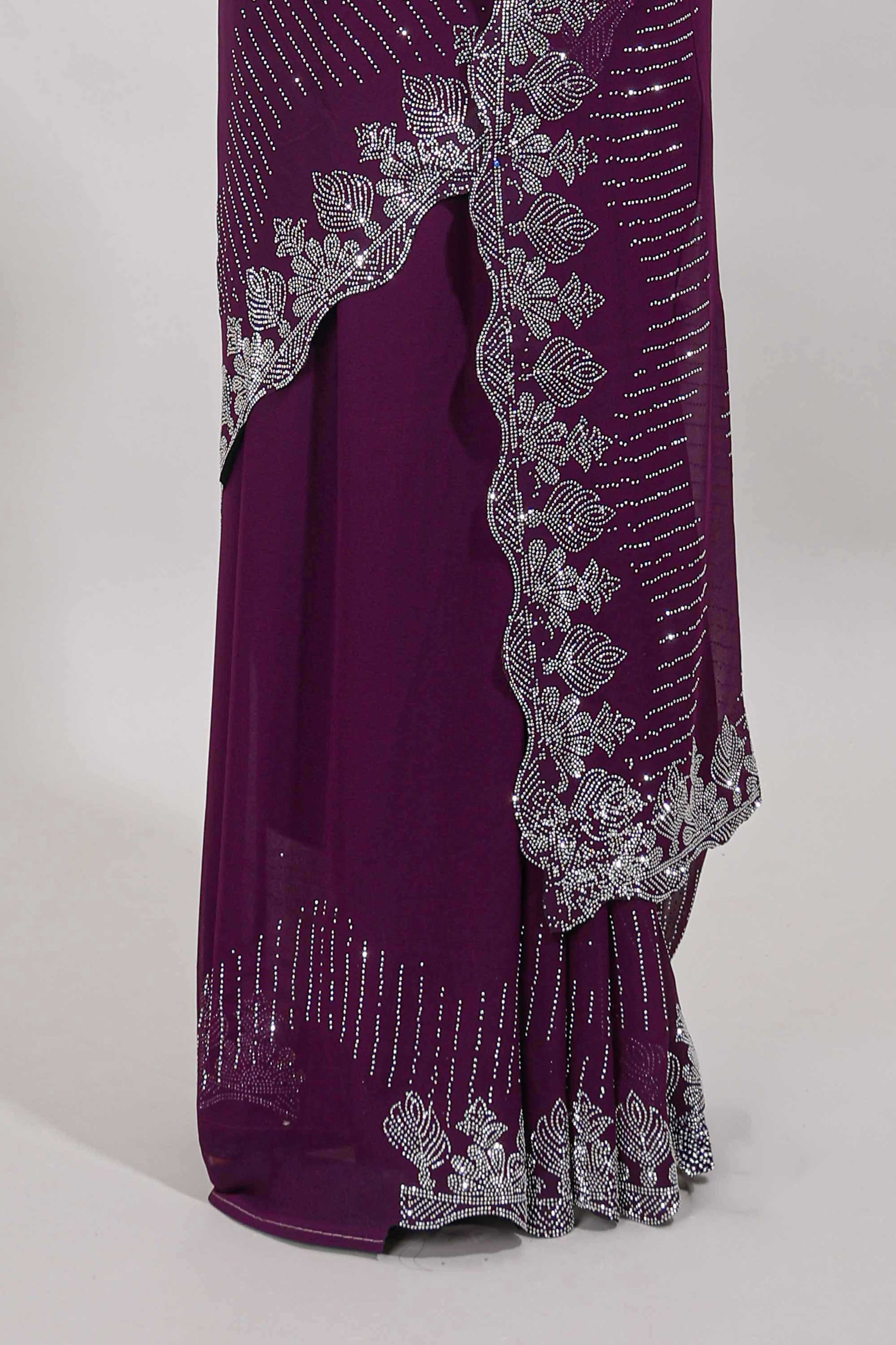 Burgundy festive saree