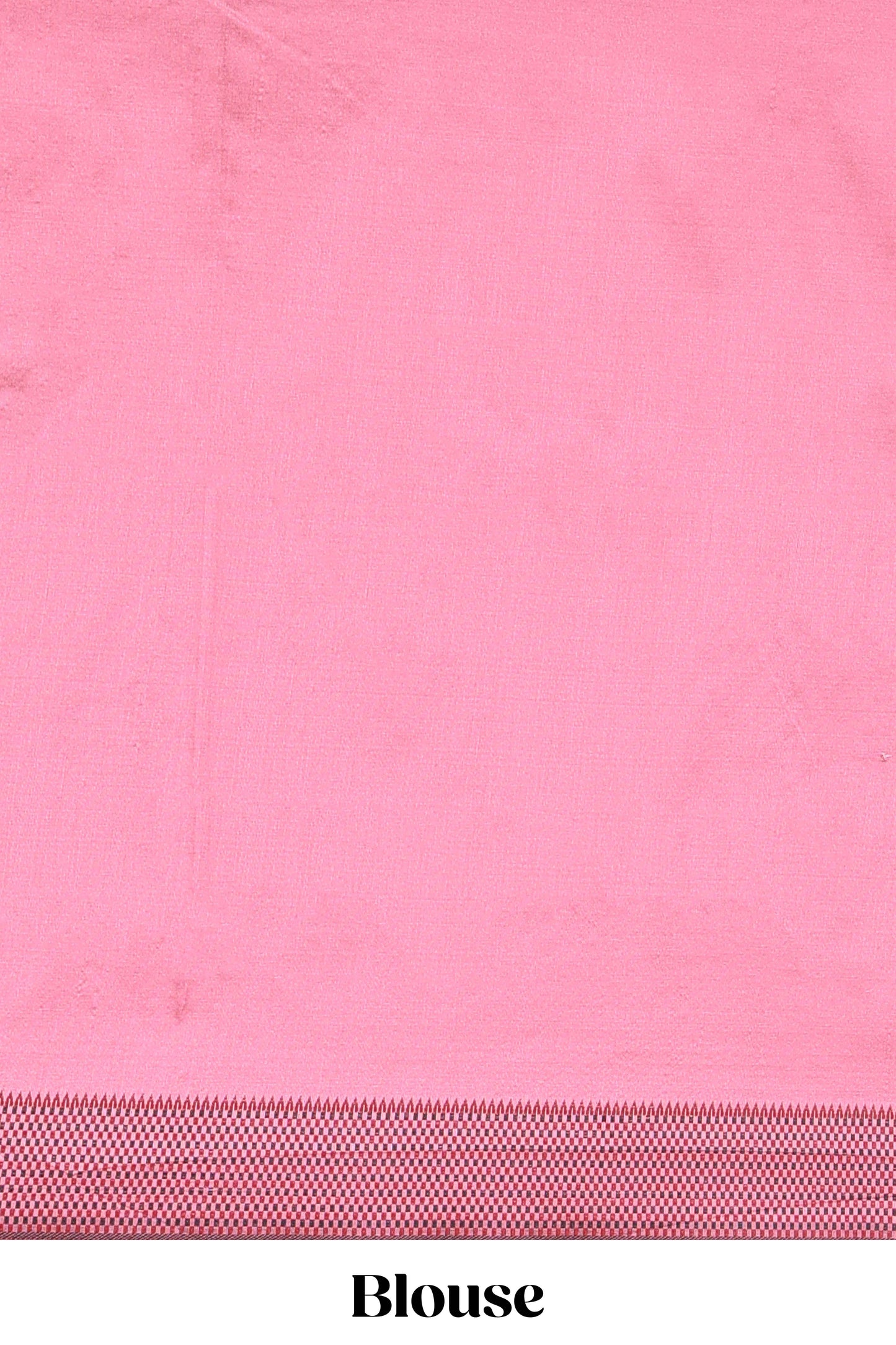 Pink leaf motifs poly cotton saree with self border and pallu