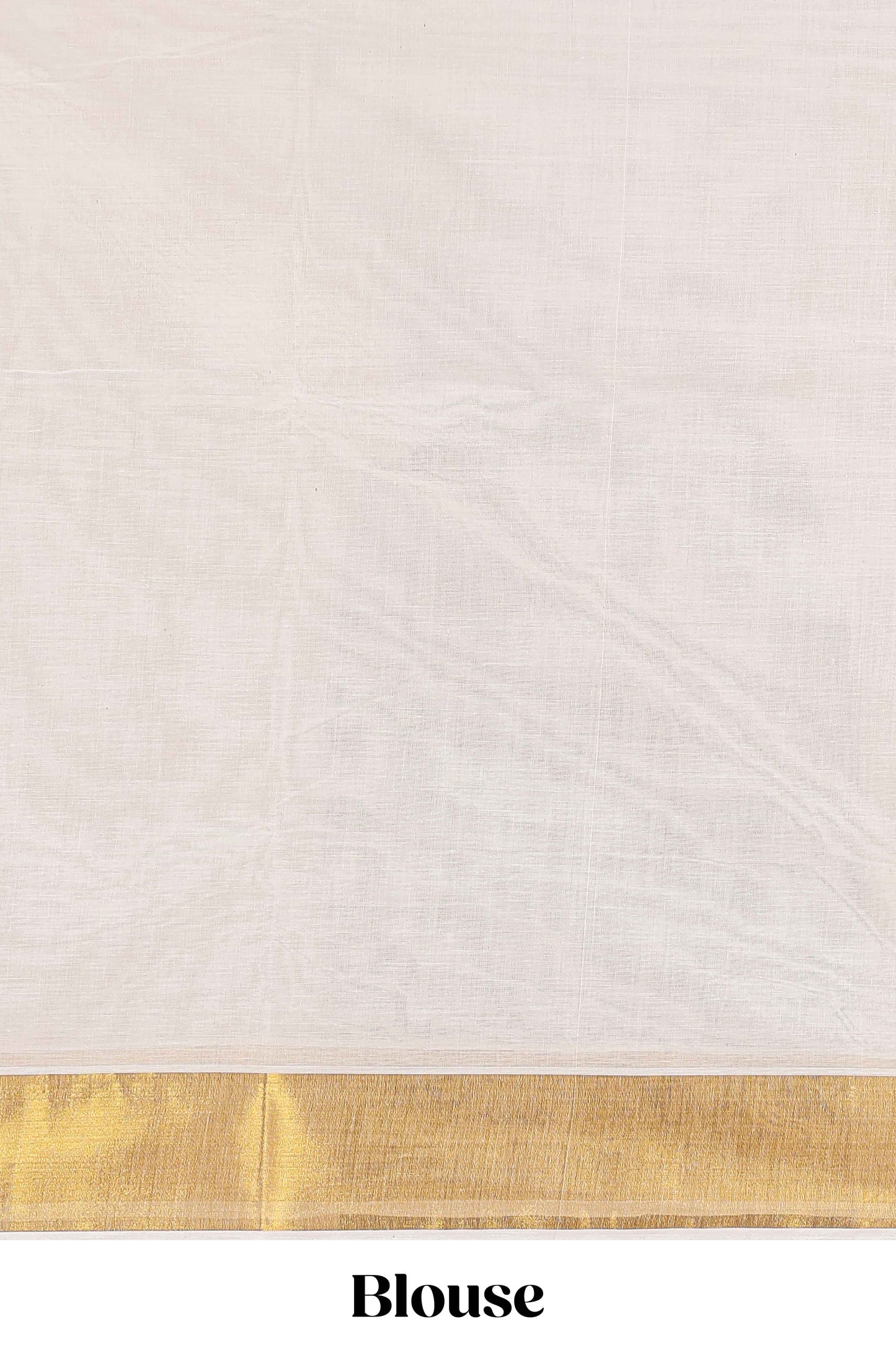 Cream kerala Cotton Saree featuring a full plain body complemented by a rich gold jari border