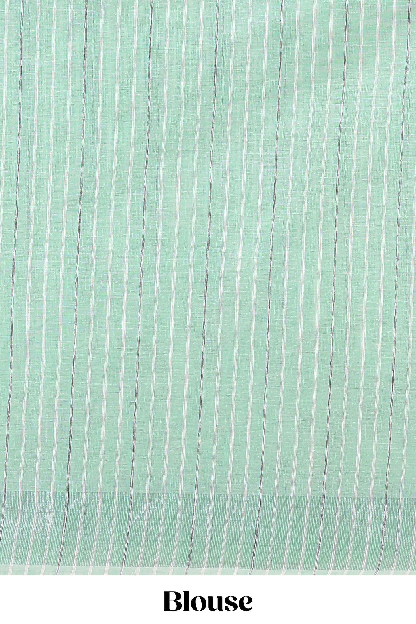 Pista green floral design jute cotton saree with self striped zari border and blouse