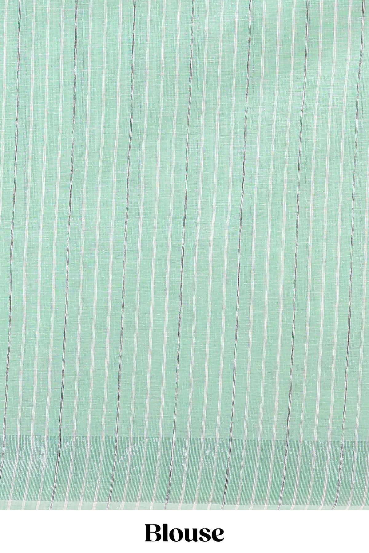 Pista green floral design jute cotton saree with self striped zari border and blouse