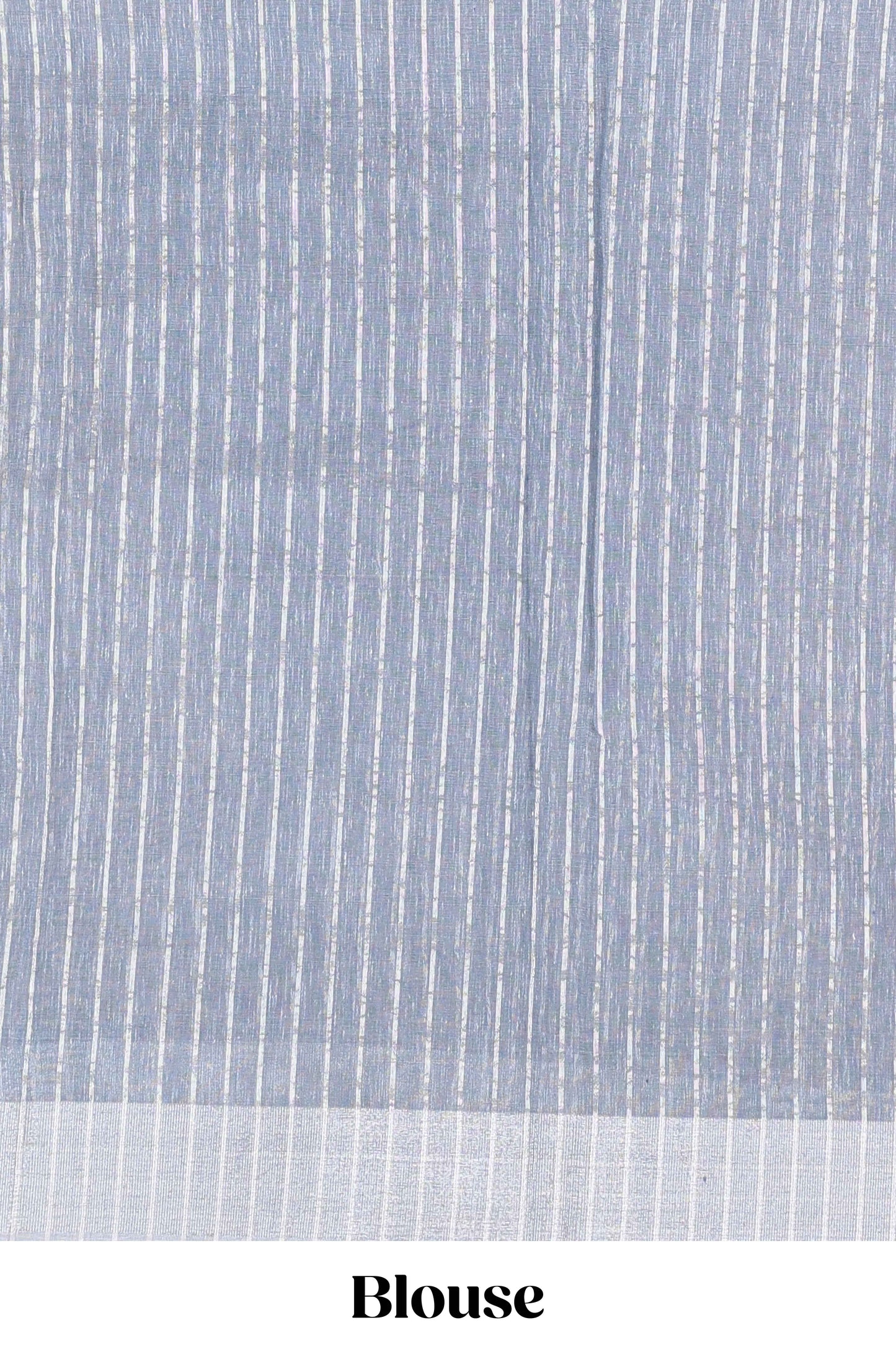 Blue jute cotton saree leaf motifs with zari border and pallu