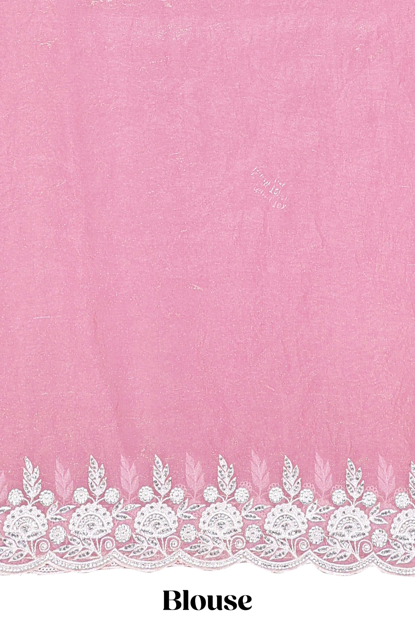 Peach organza crush saree with dot motif embroidery and stone work