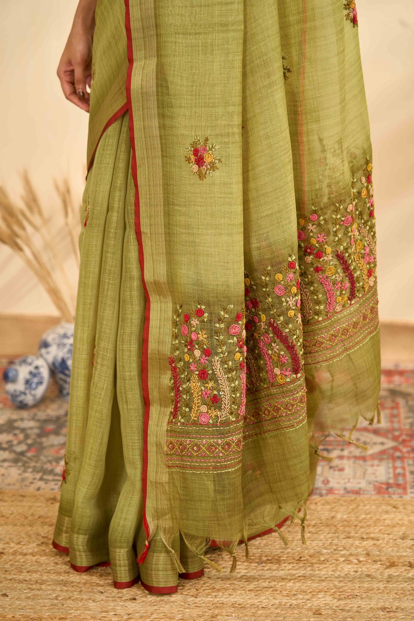 Casual linen saree collection