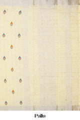  Casual linen yellow saree