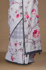 Casual printed tussar silk