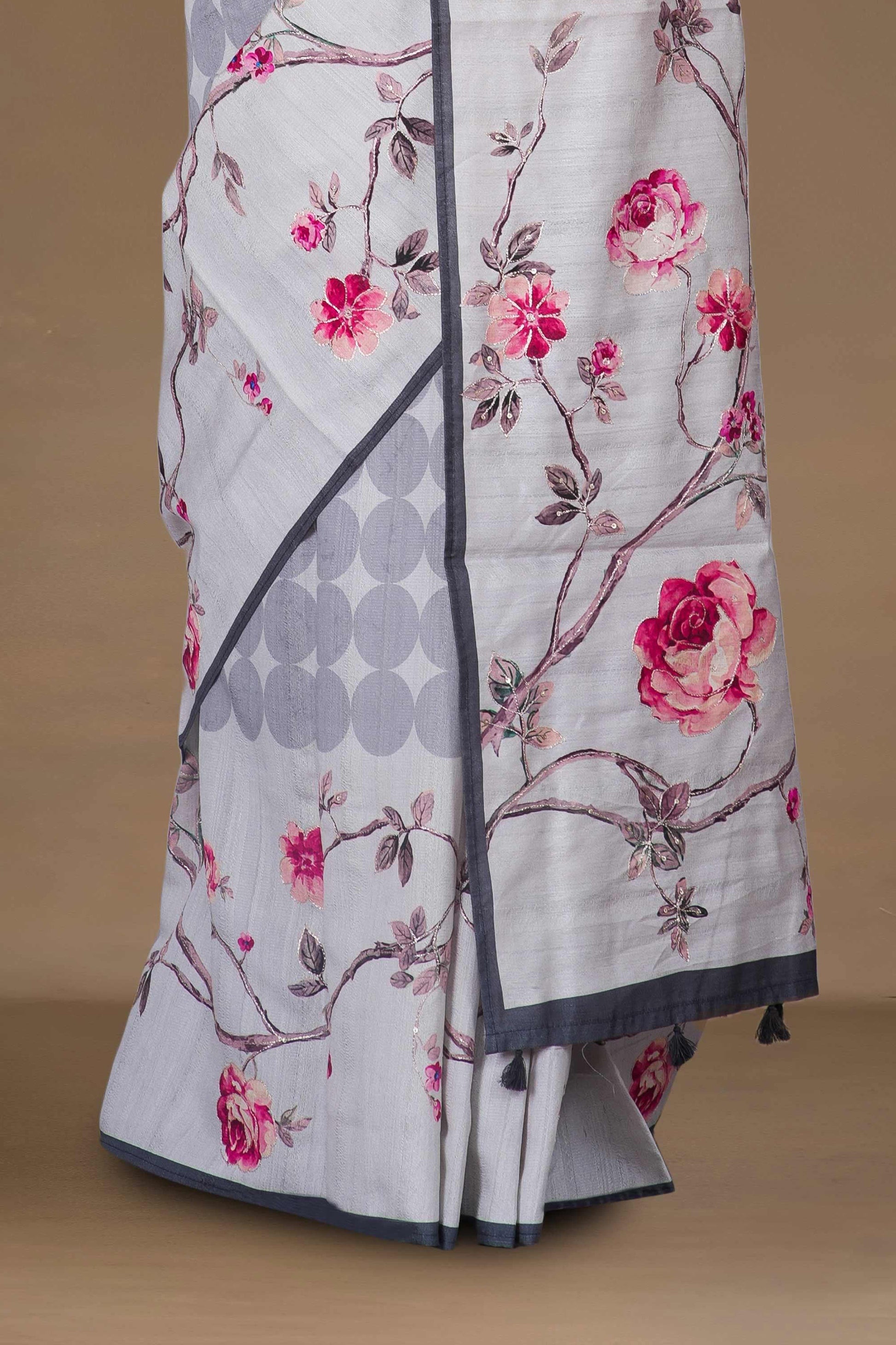 Casual printed tussar silk