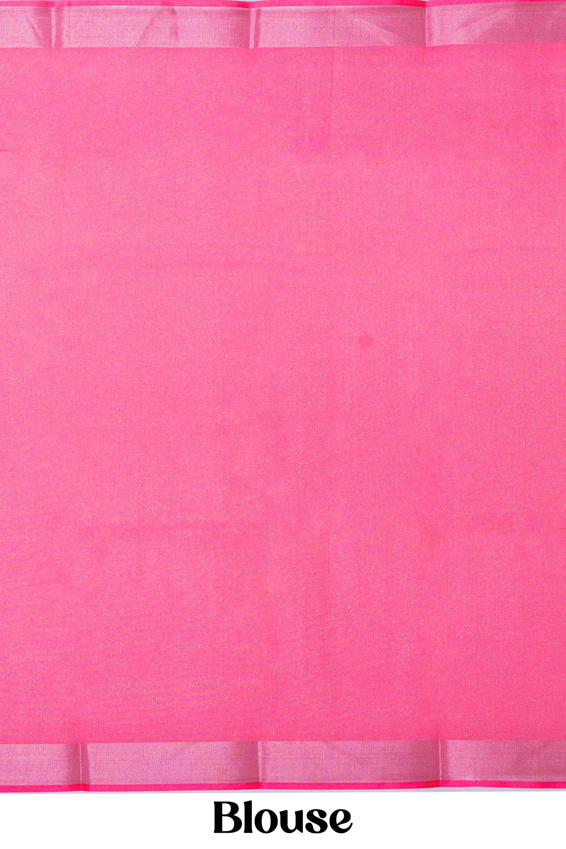 Casual wear pink linen saree
