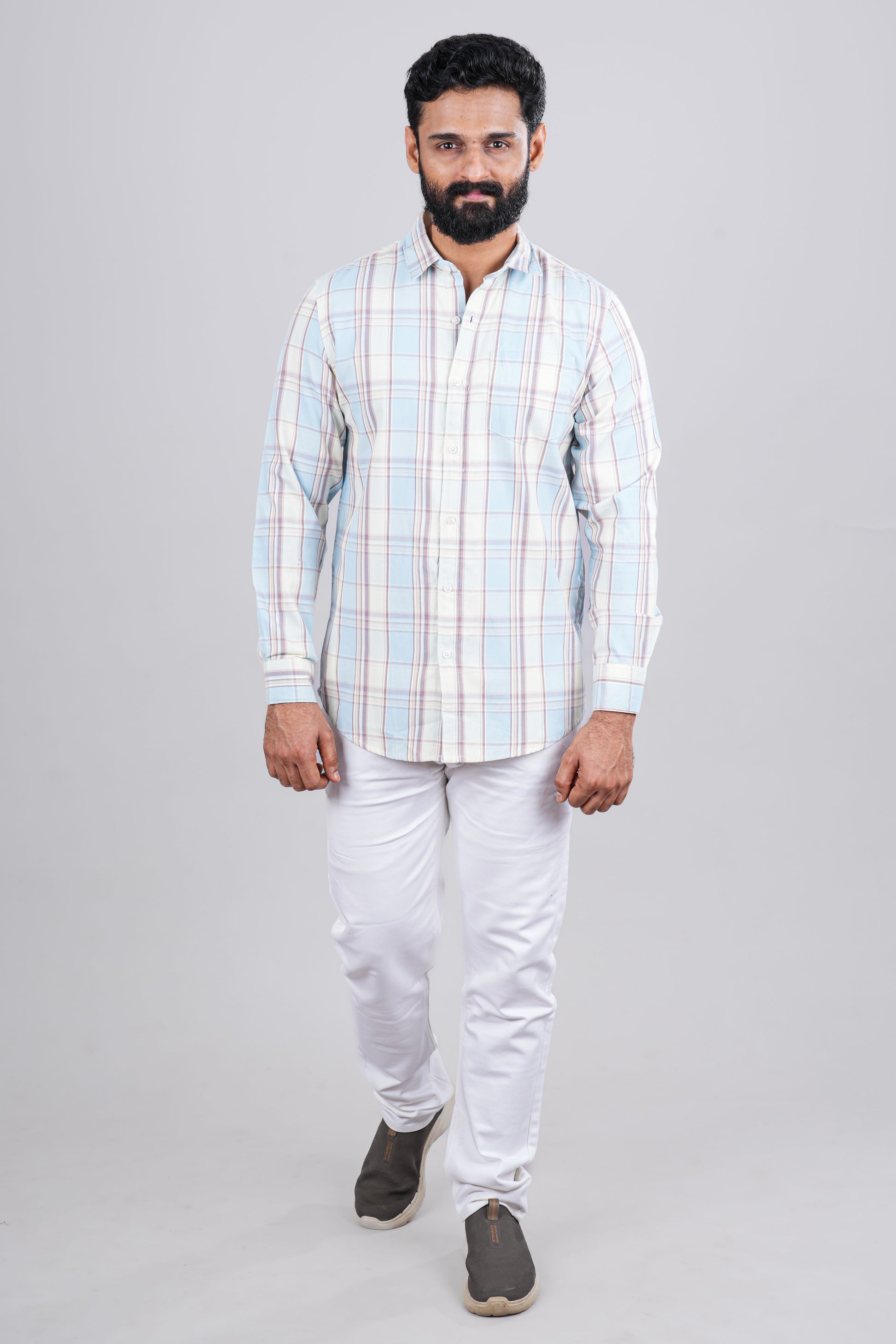 Checked casual mens shirt