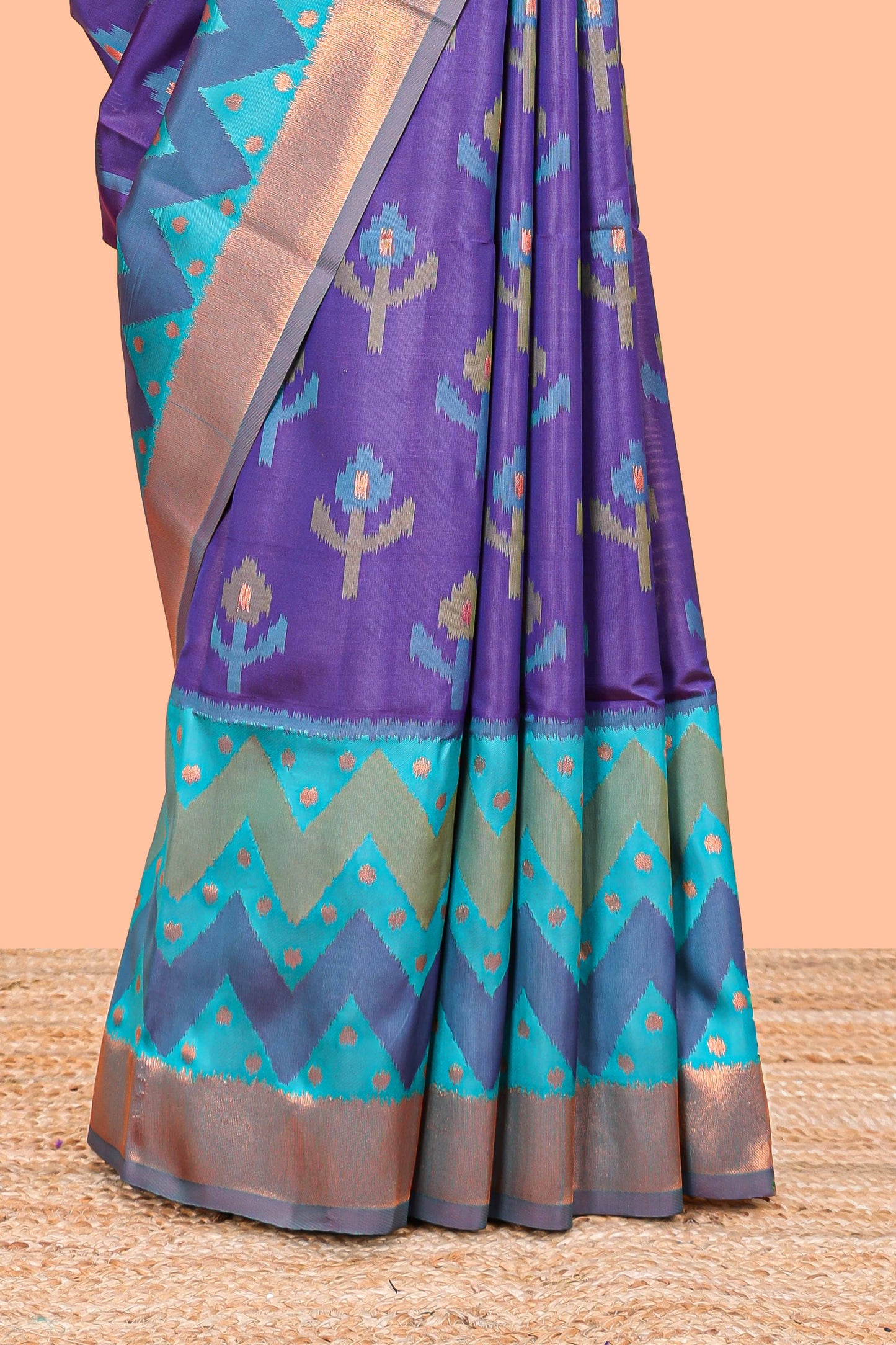  Chevron pattern saree