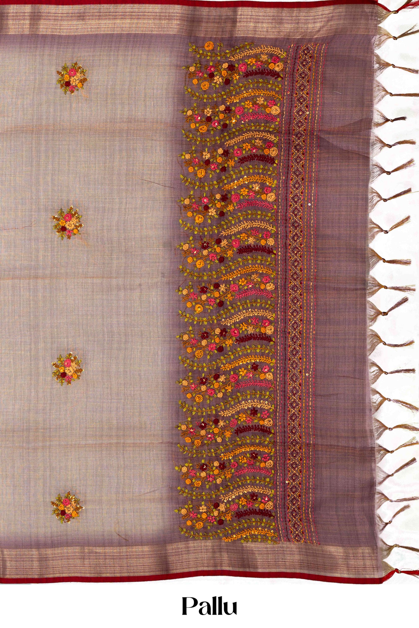 Classic red linen saree