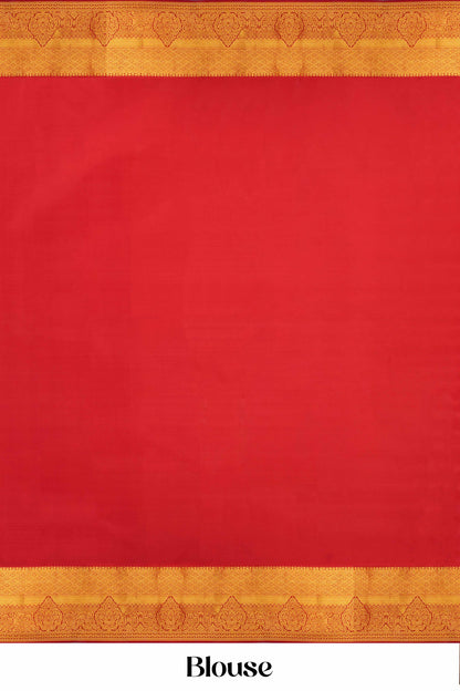 Classic red wedding silk saree