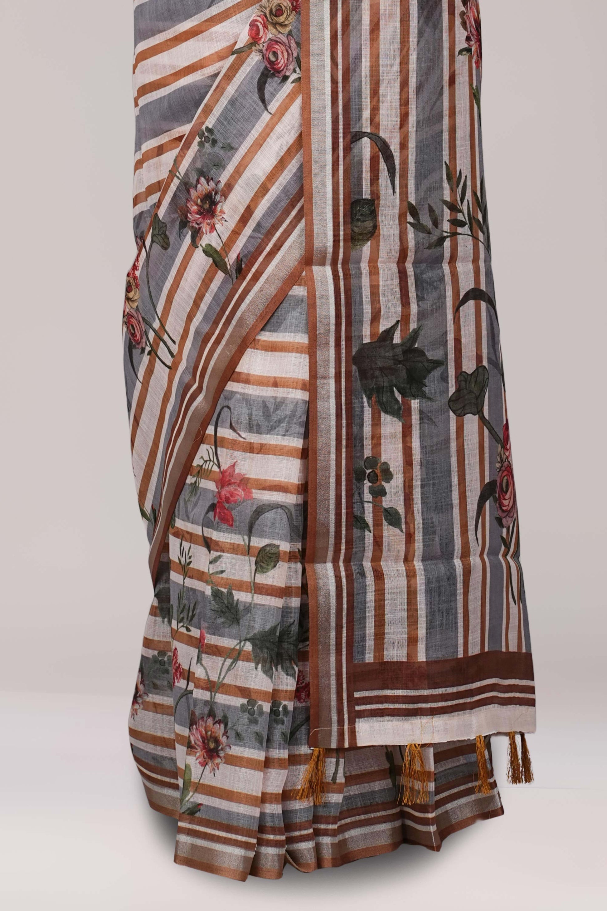Colorful linen saree collection