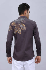 Contemporary casual satin shirt