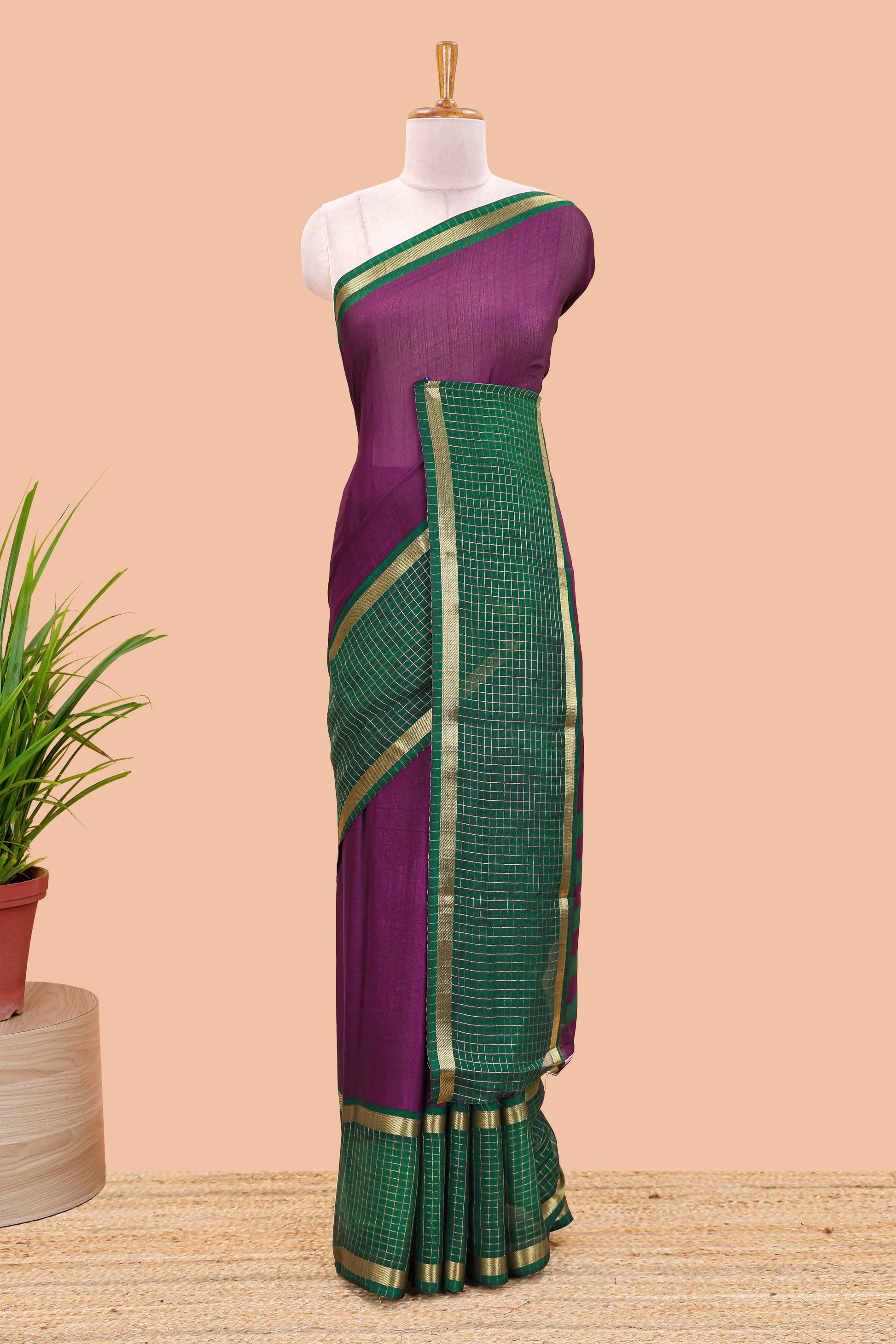  Contrast zari checks
