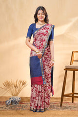 Contrasting pallu design