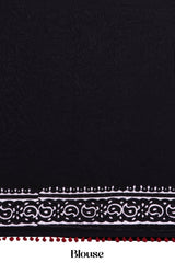 Cotton ajrakh print saree black style