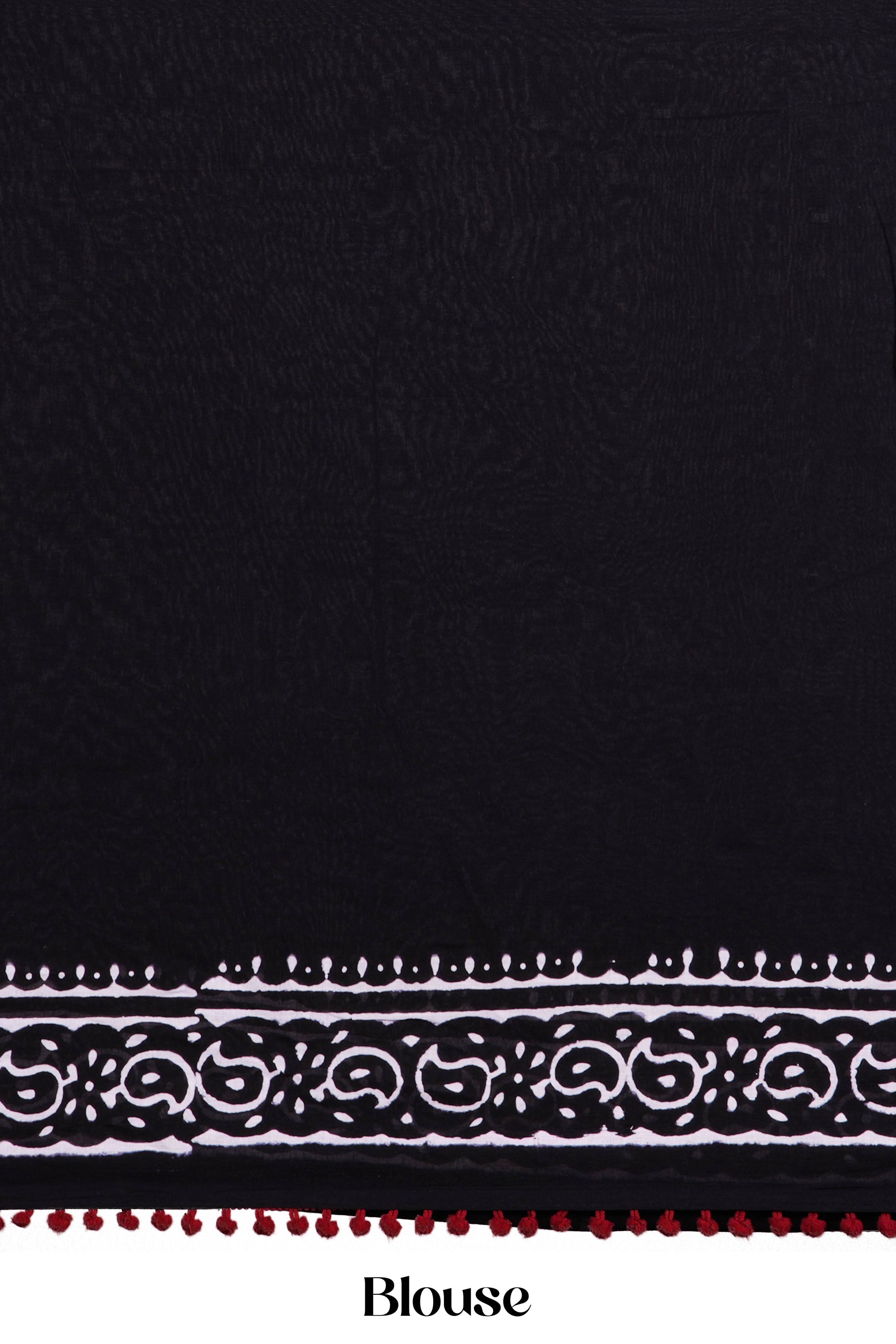 Cotton ajrakh print saree black style