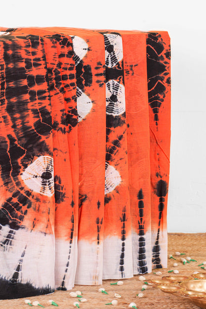 Cotton bandhani print mull saree