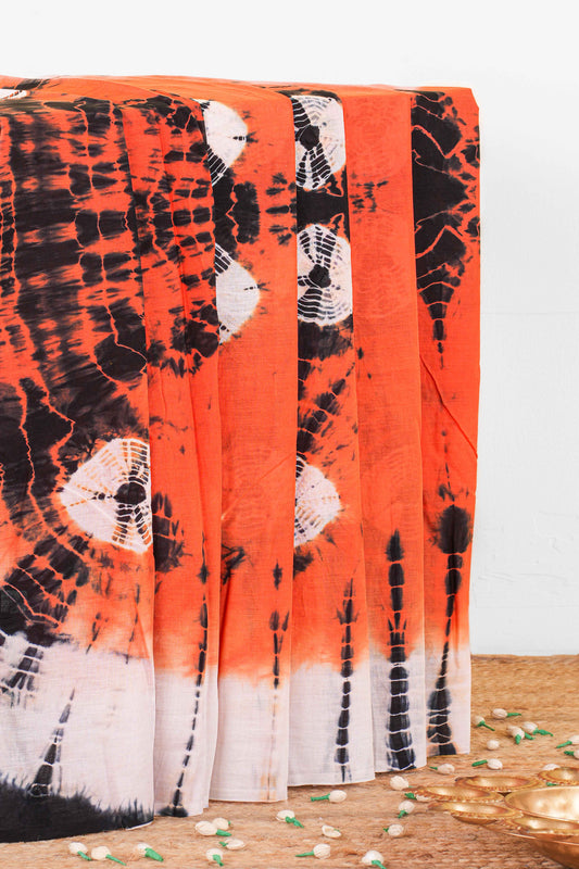 Cotton bandhani print mull saree